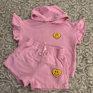 Jessica Simpson Pink Kids Matching Set with Smiley Heart
